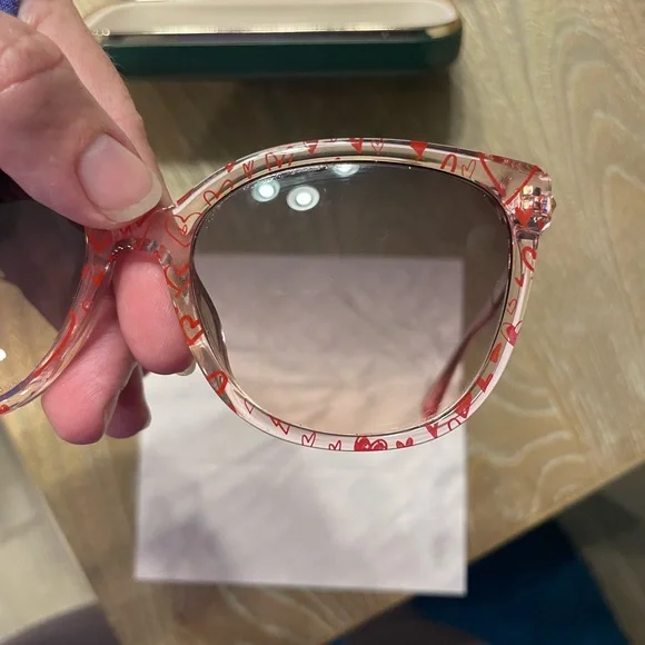 Kate Spade Red Heart Pattern Sunglasses